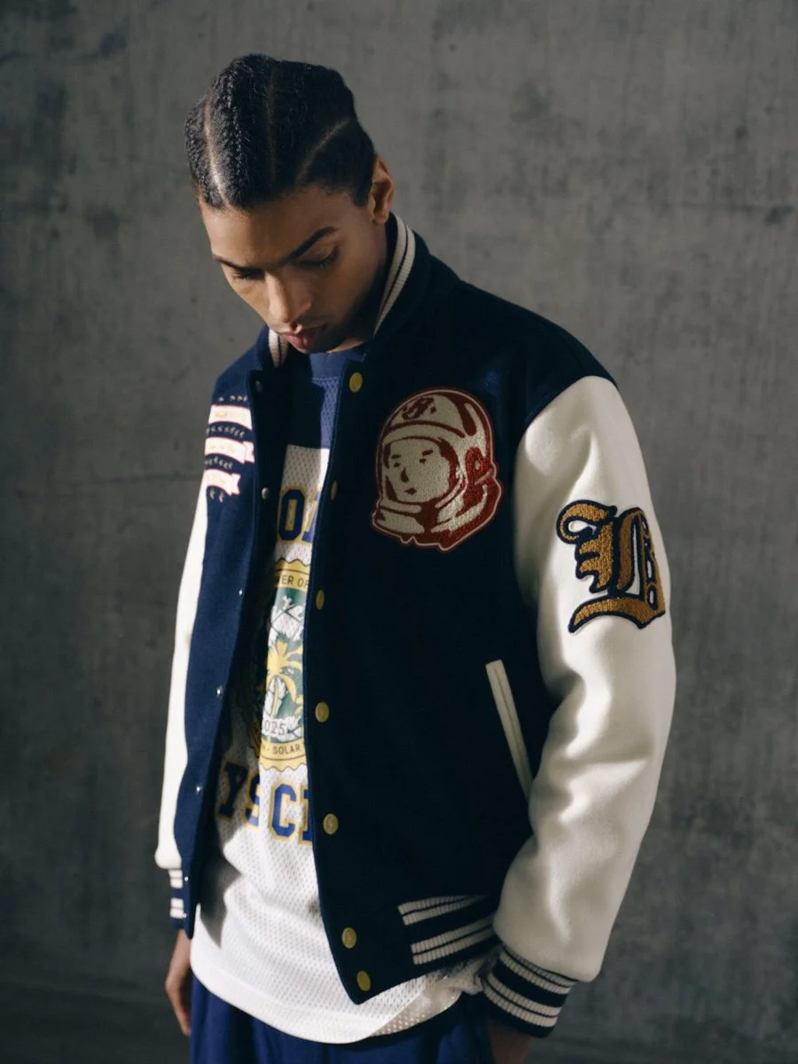 Varsity jacket with embroidered chest and sleeve detailing