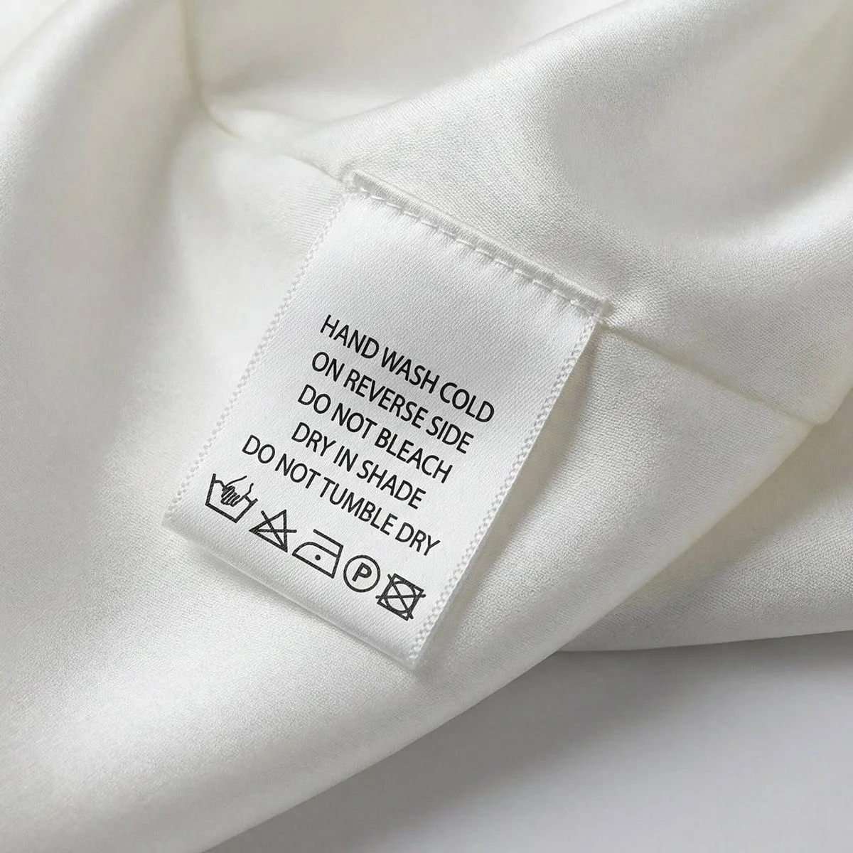 Printed care and content label on apparel